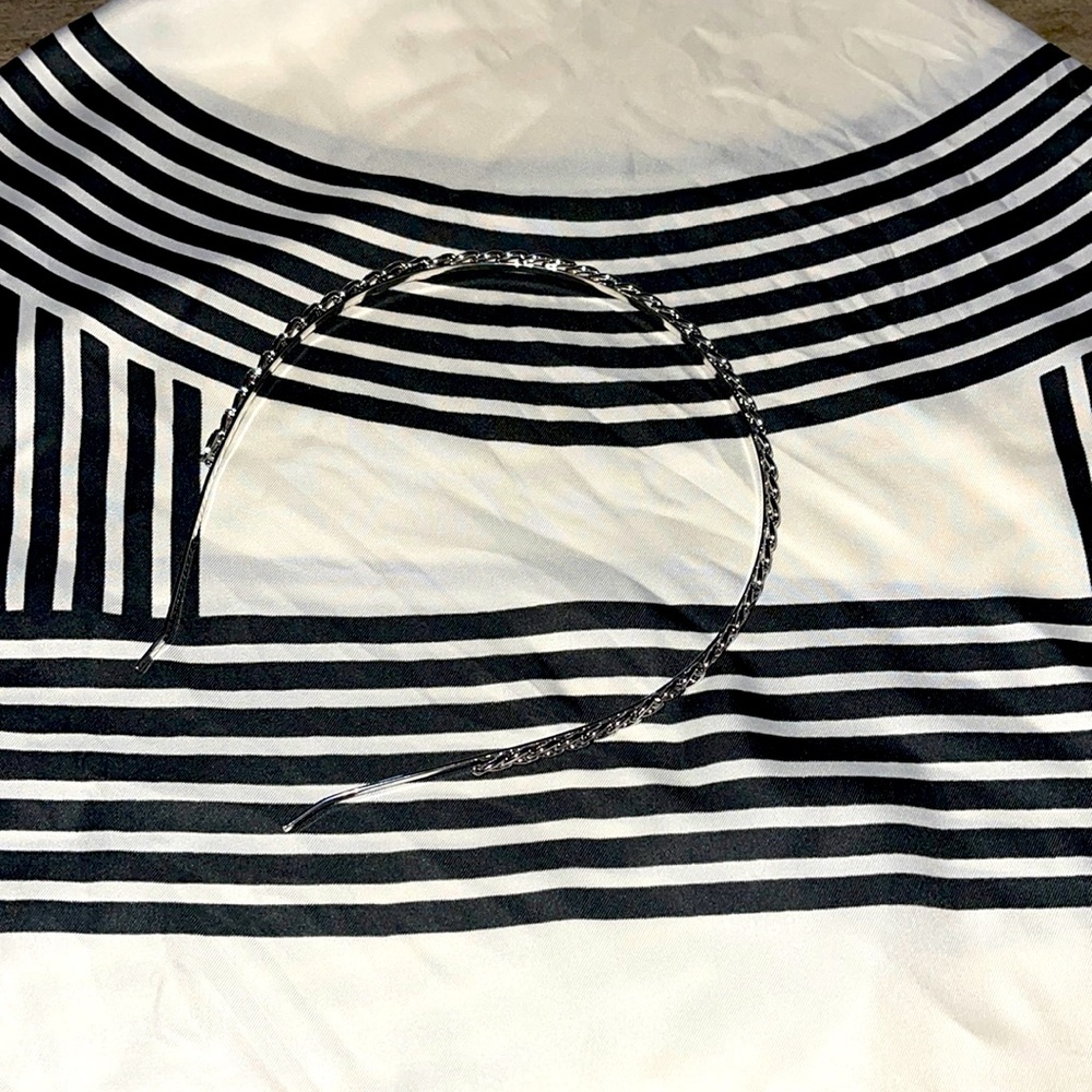 Brand new silk scarf and silver headband
